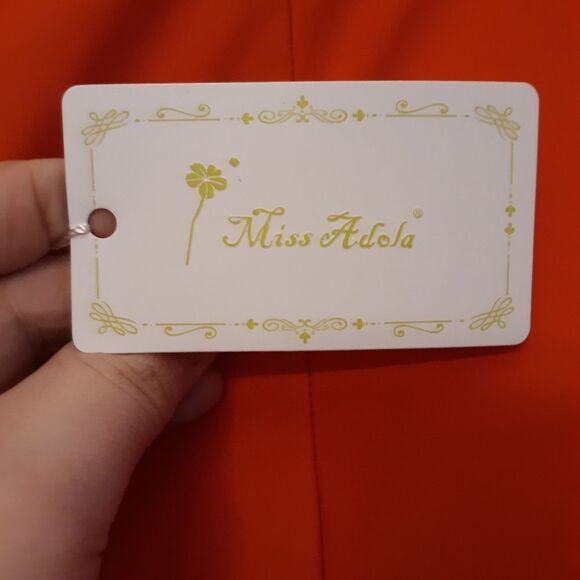 Miss Adola Ladies One Piece Swimsuit Red/Orange Size 8 NWT - Picture 5 of 7